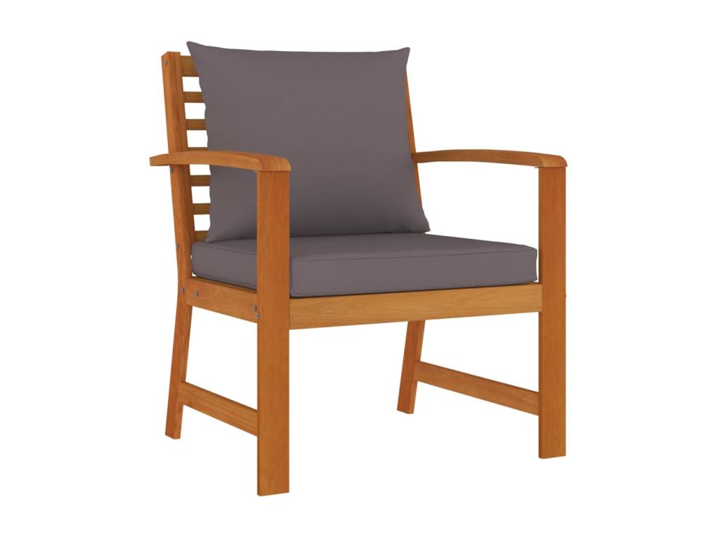 9-piece garden dining set with cushions, made of wood.