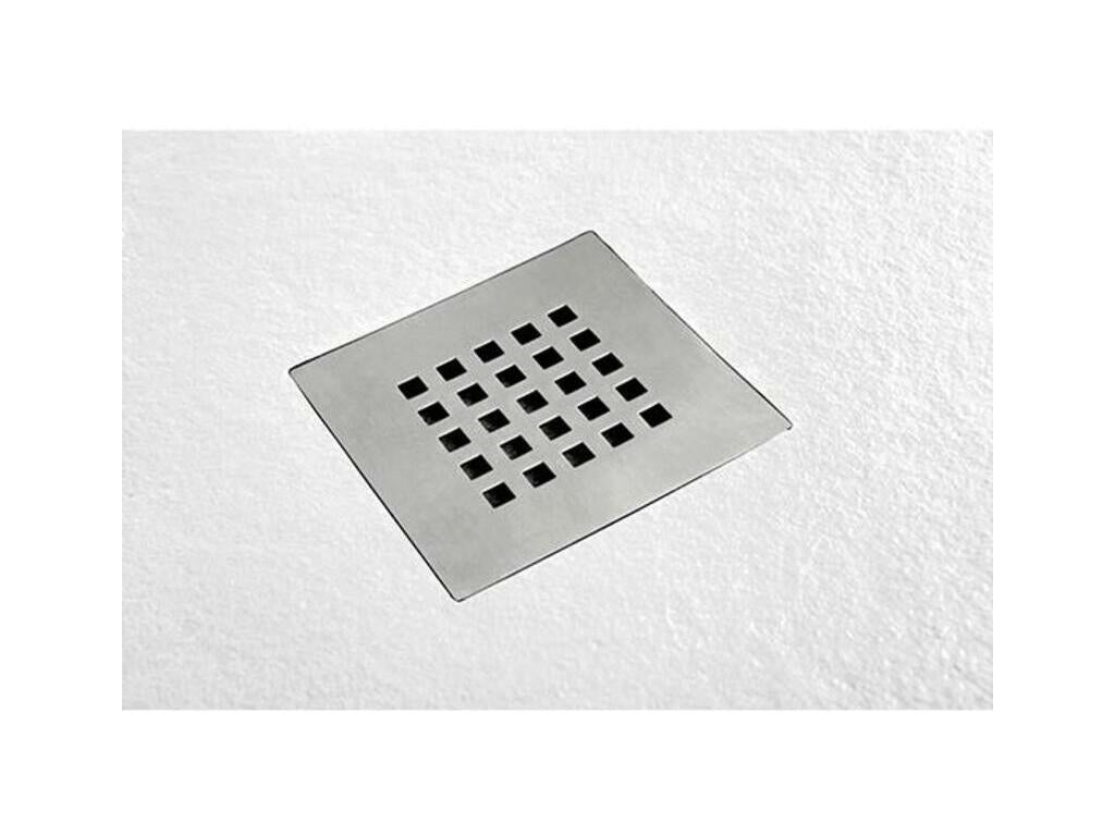 Meublita Slim White 80x95 cm Shower Tray in Synthetic Resin and Marble Powder with Free-Mounting Drain