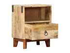 Bedside table 40x30x52 cm Solid raw mango wood