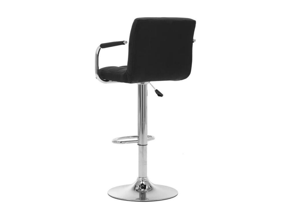 Meublita black fabric bar stool with chrome metal legs