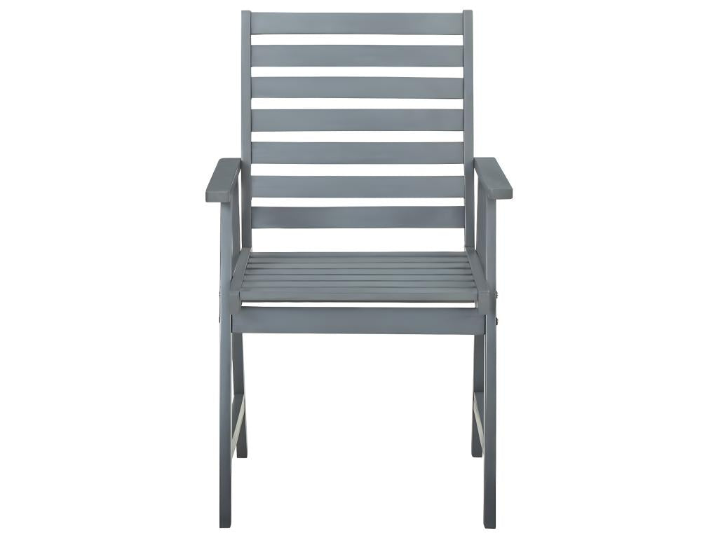 Set of 3 outdoor dining chairs and cushions, Meublita solid wood