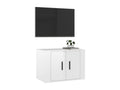 Wall-mounted TV unit, glossy white, 57x34.5x40 cm