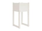 White planter 40x40x81 cm Solid pine wood