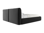 Chenille fabric storage bed 180x200 - black - Meublita