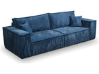 Meublita 4-seater convertible sofa with storage, corduroy blue