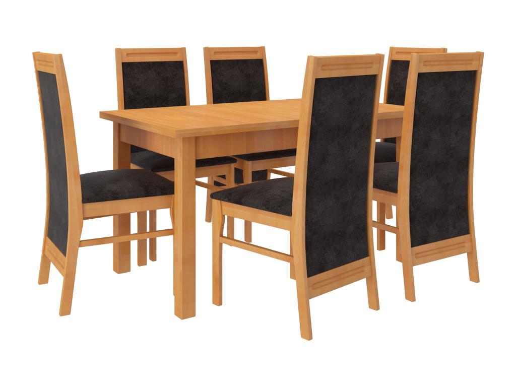 Light beech wood chair and Meublita-Tissu fabric 27101