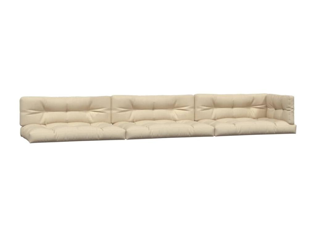 7-piece beige fabric pallet cushions