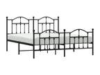 Metal bed frame with headboard and footboard, black, 183x213