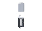 Meublita 3-piece bathroom furniture set: guest toilet, guest bathroom sink, small narrow vanity unit, anthracite