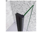 Single pivoting panel 40x200cm for walk-in shower enclosure, black 8mm glass, 180° pivoting return, anti-limescale glass