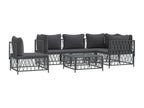 Garden furniture set with cushions, 6 pieces, anthracite steel