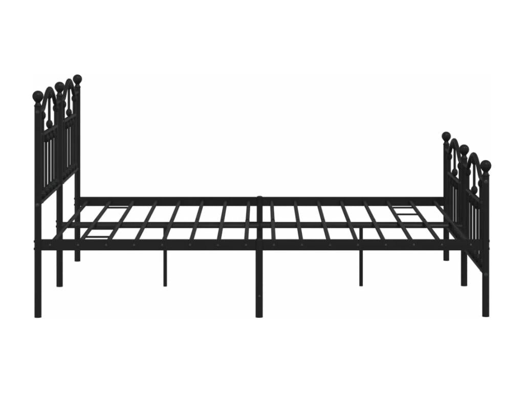 Metal bed frame with headboard and footboard, black, 183x213
