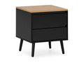 Meublita 2-drawer bedside table, black