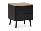 Meublita 2-drawer bedside table, black