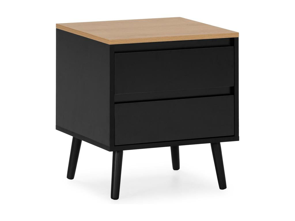 Meublita 2-drawer bedside table, black