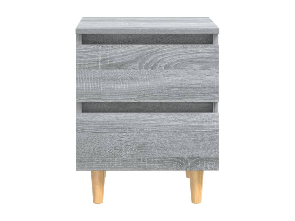 Bedside tables with wooden legs, 2 pieces, Vertchez grey, 40x35x50 cm