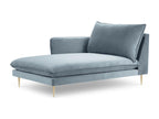 Meublita - Meublita left-facing chaise longue in blue velvet - 170x110x95cm
