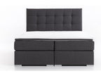 Kavin black fabric box spring bed with mattress and topper - 140x200