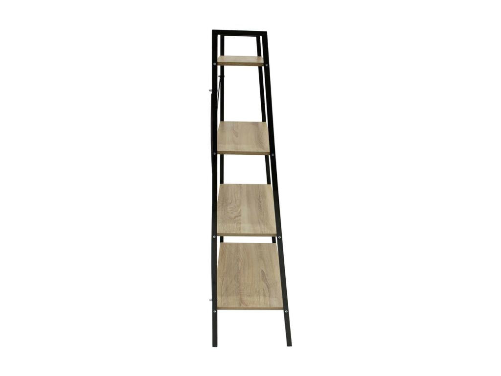 Vertchez - 4-Tier Metal and Wood-Look Shelf