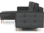 Meublita VELOURS convertible corner sofa - in quality fabric, 5-seater, anthracite grey, left-hand corner (as seen from the front)