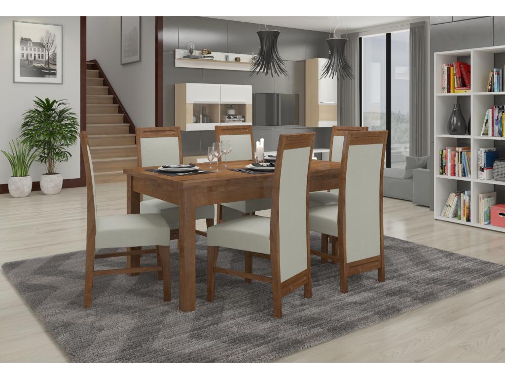 Brown wooden chair with choice of fabric, Meublita-Tissu 27125