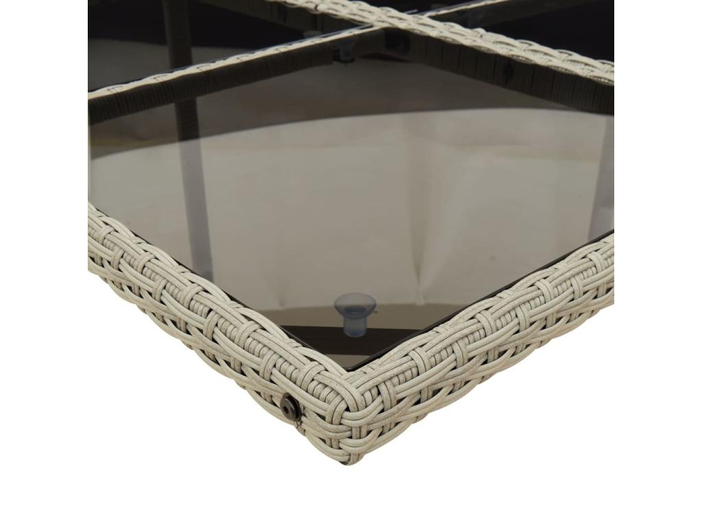 15-piece light grey rattan garden dining set and cushions