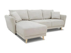 Meublita 3-4 seater reversible corner sofa bed - Beige fabric - Storage compartment - W 244 x D 158 x H 95 cm
