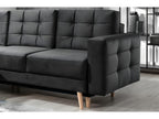 Meublita VELOURS convertible corner sofa - in quality fabric, 5-seater, anthracite grey, left-hand corner (as seen from the front)