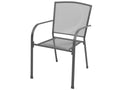 Stackable garden chairs, 2 pieces, steel, grey