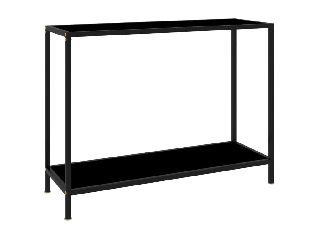 Black console table 100x35x75 cm Tempered glass