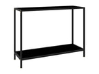 Black console table 100x35x75 cm Tempered glass