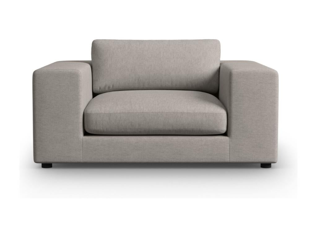 Meublita - Trendy 1.5-seater sofa in grey structural fabric - 156x122x72cm