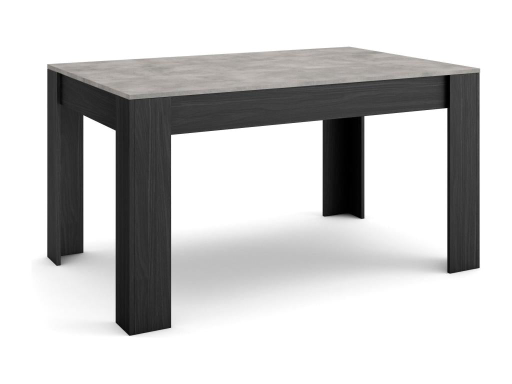 Dining table 140x90x76 cm For 6 people Living room furniture Cement and Black