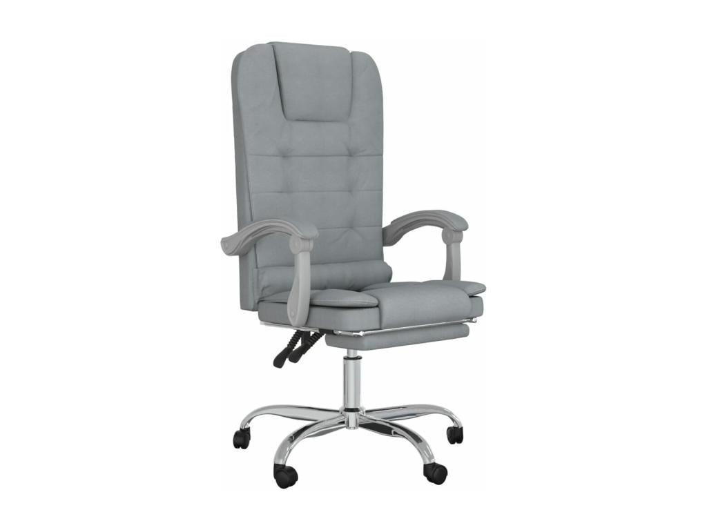 Light Grey Fabric Reclining Office Massage Chair