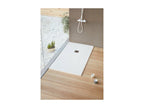 Meublita extra-flat 80x150 cm shower tray with rectangular slate-effect surface, white
