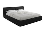 Chenille fabric storage bed 180x200 - black - Meublita