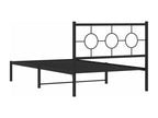 Metal bed frame with black headboard, 107x203 cm