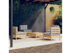 5-piece garden furniture set with grey pine wood cushions
