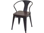 4x Dining Room/Kitchen Chairs in Synthetic and Metal, Industrial Style, Brown/Black CDS04551