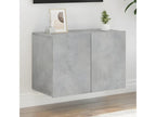 Concrete grey wall-mounted TV unit, 60x30x41 cm