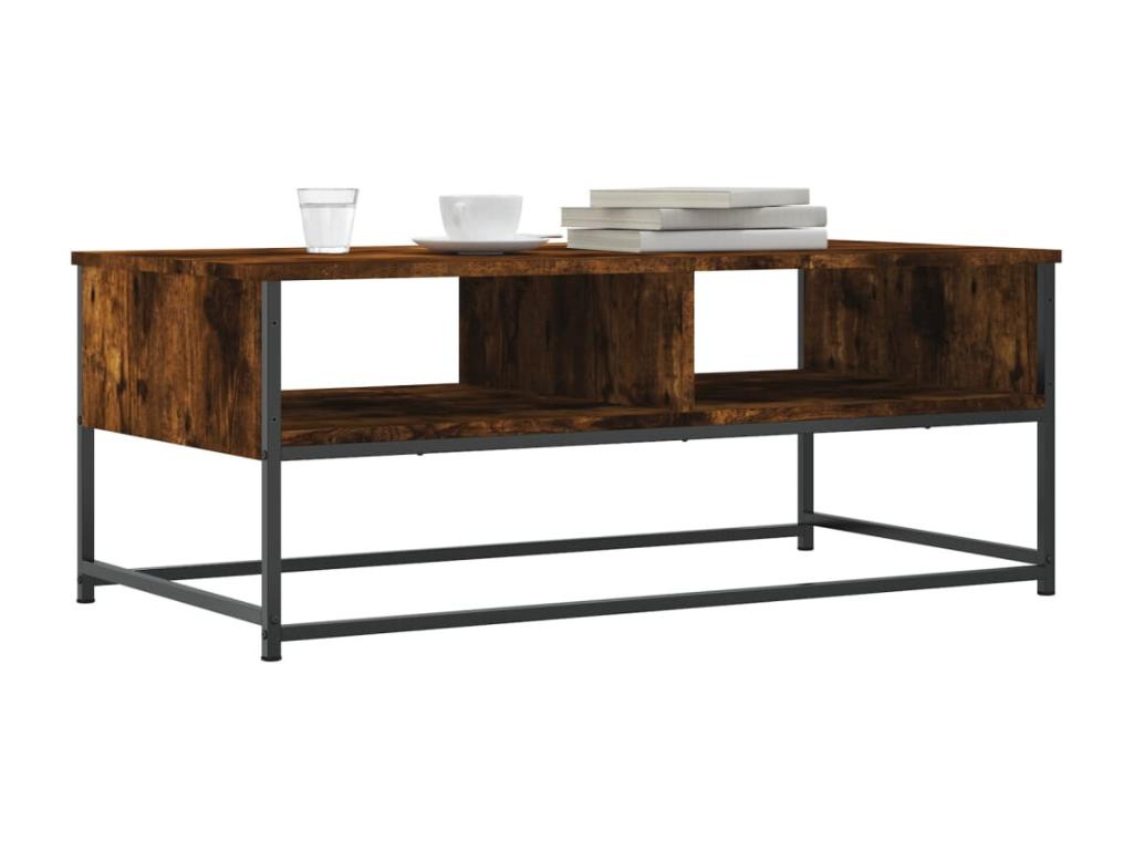 Smoked oak coffee table 100x51x40 engineered wood