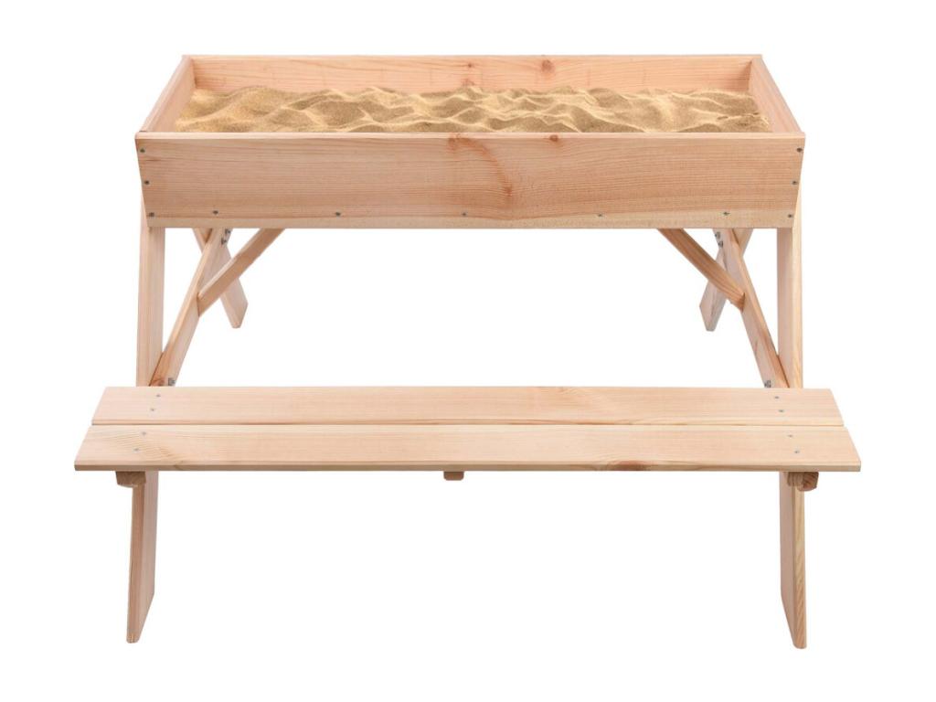 Children's table with integrated sandbox