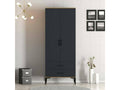Meublita 2-Door Wardrobe, Bedroom Furniture, Walk-in Closet, Clothes Closet, 80x201x48 cm, Walnut and Anthracite