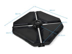 Heavy Duty Parasol Base, 4 Plates, 83x83cm, Filled with Water or Sand, 70kg, with Filling Holes for Cantilever Parasol