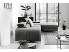 Luxury grey velvet corner sofa bed, 5-seater, right-hand facing (as seen from the front) - Meublita VELVET