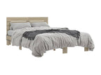Meublita oak bed frame 120x200 cm engineered wood and metal