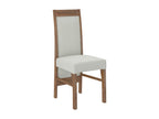Brown wooden chair with choice of fabric, Meublita-Tissu 27125