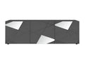 Meublita - 3-Door TV Stand in Carbon Grey Finish with Screen Prints and Mirrors