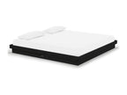 Black Solid Wood Bed Frame 200x200 cm