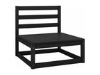 9-piece black solid pine wood garden furniture set